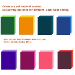 Livholic 100 Pack Heavy Colored Paper Cardstock Front Back Different Color Codes Colorful Cardstock 250GSM for DIY Art, Scrapbook, Paper Crafting,School Supplies (100)