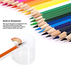 Deli 24 Colored Pencils Set, Coloring Pencils with Sharpener for Drawing, Painting and Sketching, Pre-sharpened Vibrant Pencils with Storage Tube, Easy to Color Books for Students, Teachers, Adults