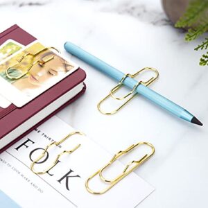 10Pcs Metal Pen Clips, Multi Function Pen Holder Clips Bookmarks for Notebooks, Paper Clip Stationery Tool