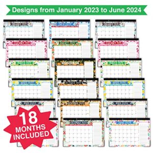 Doodle Large Desk Calendar 2023-2024 Calendar Desk Pad - 18 Month Calendar For Desk Calendars 2023-2024, 2023 Desk Planner 2023 Desk Calendar 11x17, Large Calendar 2023-2024 For Wall Calender 2023