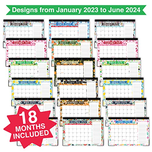 Doodle Large Desk Calendar 2023-2024 Calendar Desk Pad - 18 Month Calendar For Desk Calendars 2023-2024, 2023 Desk Planner 2023 Desk Calendar 11x17, Large Calendar 2023-2024 For Wall Calender 2023