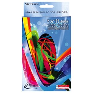 alliance rubber 07706 non-latex brites file bands, colored elastic bands, 1.5 oz pic pac dispenser (assorted bright colors and sizes)