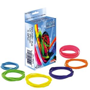 Alliance Rubber 07706 Non-Latex Brites File Bands, Colored Elastic Bands, 1.5 oz Pic Pac Dispenser (Assorted Bright Colors and Sizes)