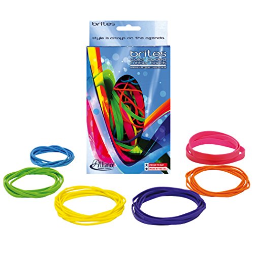 Alliance Rubber 07706 Non-Latex Brites File Bands, Colored Elastic Bands, 1.5 oz Pic Pac Dispenser (Assorted Bright Colors and Sizes)