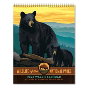 Americanflat 12 Month 2023 Calendar - National Park Wildlife Design - Monthly Format Large Wall Calendar - Hanging Wall Planner 10x26 Inches When Open