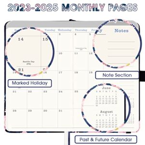 2023-2025 Pocket Planner/Calendar - 3 Year Monthly Planner from Jan 2023 - Dec 2025, 6.3" x 3.8", 2023-2025 Monthly Planner with 61 Notes Pages, Inner Pocket, Pen Loop, Elastic Closure