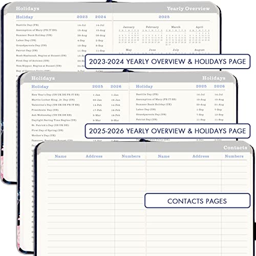 2023-2025 Pocket Planner/Calendar - 3 Year Monthly Planner from Jan 2023 - Dec 2025, 6.3" x 3.8", 2023-2025 Monthly Planner with 61 Notes Pages, Inner Pocket, Pen Loop, Elastic Closure