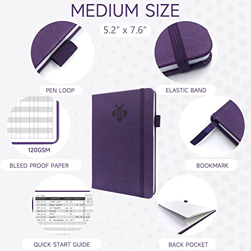 KUMEER Check Register – Elegant Check Registers for Personal Checkbook with Check & Transaction Registers, Hardcover Checkbook Log 5.2x7.6" (Purple)