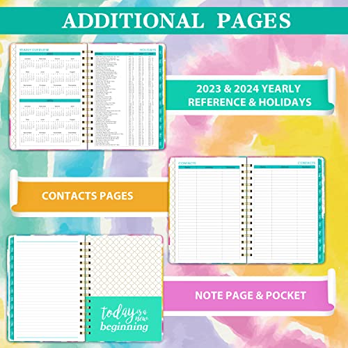 Planner 2023-2024 – July 2023-June 2024, Academic Planner 2023-2024,Weekly & Monthly Planner, 6.4" x 8.5", 2023-2024 Planner with Tabs, Hardcover, Elastic Closure, Twin-Wire Binding, Back Pocket, Perfect for Planning