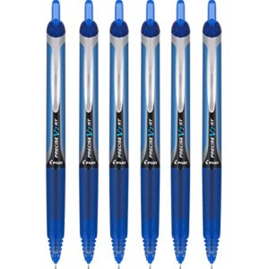 pilot precise v7 rt retractable rolling ball pens, fine point, blue ink, 6 pack