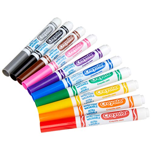 Crayola Ultra Clean Washable Markers, Broad Line, Classic Colors, 10 Count
