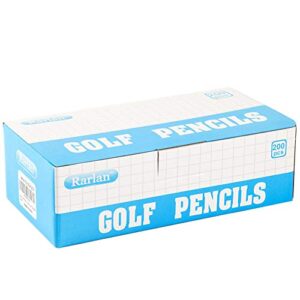 Rarlan Golf Pencils with Erasers, 2 HB, Pre-Sharpened, 200 Count Bulk Pack