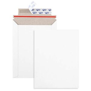 valbox 6×8 self seal photo document mailers 25 pack stay flat white cardboard envelopes, 6.25 x 8.25 inches