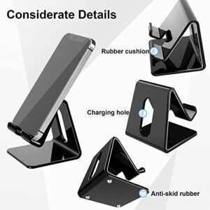 Crpich Acrylic Cell Phone Stand, Portable Phone Holder, Black Phone Stand for Desk, Compatible with Phone 13 12 Pro Max Mini 11 Xr 8 Plus SE, Switch, Android Smartphone, Pad, Tablet, Desk Accessories