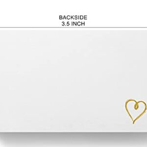 RXBC2011 100 Little Thank You Cards Gold Heart Design Bulk Thank you Notes for All Occasions 3.5 x 2 Inch