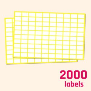 0.5" x 0.3", 2000 Pack - Small Labels Stickers, Matte White