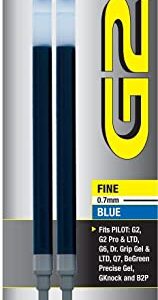 Value Pack of 6 - Pilot G2 Gel Ink Refill, 2-Pack for Rolling Ball Pens, Fine Point, Blue Ink (77241)