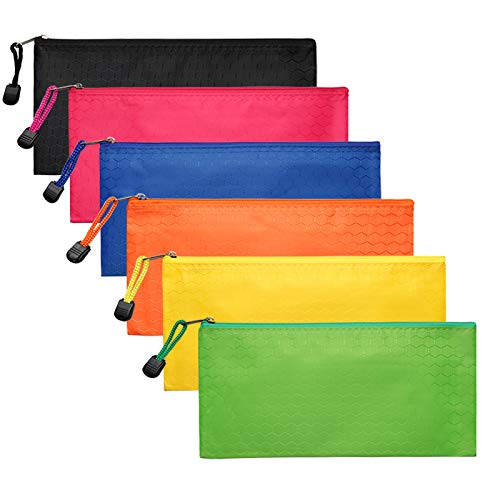 LABUK Pencil Pouch 6 Pack Pencil Bags Small Zipper Pouches Bulk Waterproof Pencil Case for School Office Supplies Travel Cosmetics Accessories Stationery 6 Color