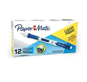 paper mate clearpoint mechanical pencils, 0.7mm, hb #2, blue barrels, 12 count