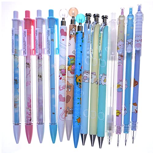 DzdzCrafts Kawaii Color 0.5MM 0.7mm Mixed 16pcs Mechanical Pencils Office School Supplies (Some with Top Erasers)