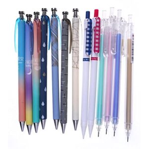 DzdzCrafts Kawaii Color 0.5MM 0.7mm Mixed 16pcs Mechanical Pencils Office School Supplies (Some with Top Erasers)