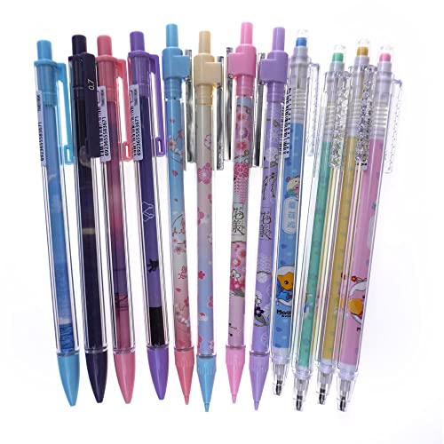 DzdzCrafts Kawaii Color 0.5MM 0.7mm Mixed 16pcs Mechanical Pencils Office School Supplies (Some with Top Erasers)