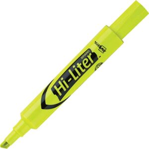 Avery Hi-Liter Desk-Style Highlighters, Smear Safe Ink, Chisel Tip, 12 Fluorescent Yellow Highlighters (24000)