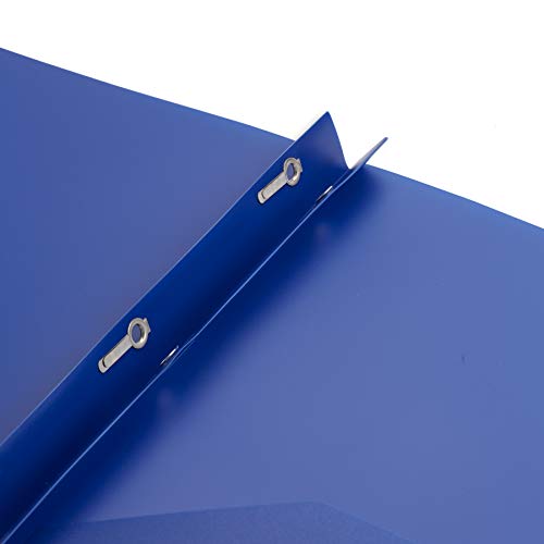 Blue Summit Supplies 30 Plastic Two Pocket Folders with Prongs, Assorted Color, Durable Poly 2 Pocket Folders with Clasps, Letter Size with Business Card Slot, Bulk 30 Pack