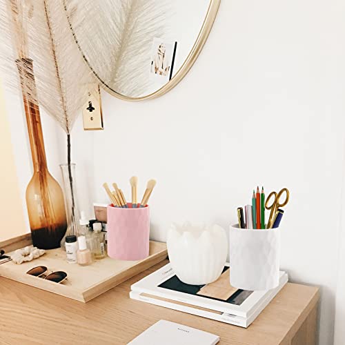 minimaliving Pen Holder,Nordic Style Silicone Waterproof Pencil Holder for Desk Simple&Modern Minimalist Makeup Organizer Multifunctional Office Supplies for Home,Kids and School (White)