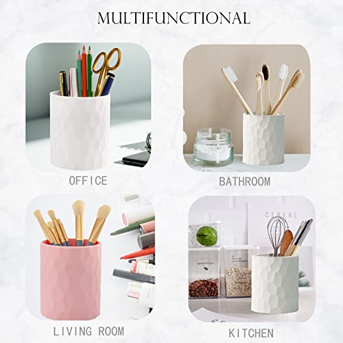 minimaliving Pen Holder,Nordic Style Silicone Waterproof Pencil Holder for Desk Simple&Modern Minimalist Makeup Organizer Multifunctional Office Supplies for Home,Kids and School (White)