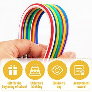 Qyyiguf 40 Pcs 7 Inch Flexible Pencils,Soft Novelty Pencil,Multi Colored Striped Soft Pencil with Eraser for Valentine's Day,Children Kids Gift School Fun Equipment