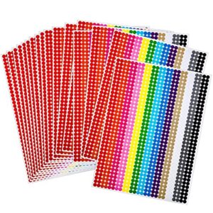 small dot stickers, mini dot labels, neon colors circle stickers, round colored dot labels for decorating classroom office (9360 pieces, 6 mm)