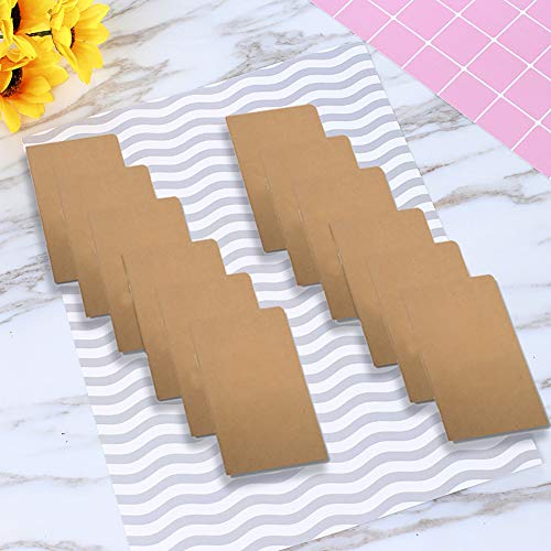 12 Pcs 5.5 Inch x 3.5 Inch Brown Cover Pocket Notebook 32 Sheets (64 Pages) Blank Pages 70 Gsm Paper (Brown, Blank)