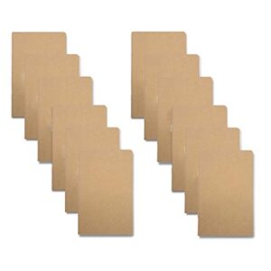 12 Pcs 5.5 Inch x 3.5 Inch Brown Cover Pocket Notebook 32 Sheets (64 Pages) Blank Pages 70 Gsm Paper (Brown, Blank)