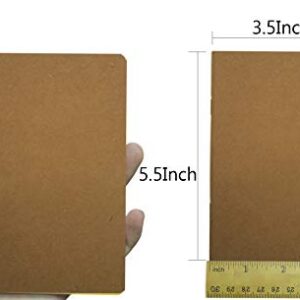 12 Pcs 5.5 Inch x 3.5 Inch Brown Cover Pocket Notebook 32 Sheets (64 Pages) Blank Pages 70 Gsm Paper (Brown, Blank)