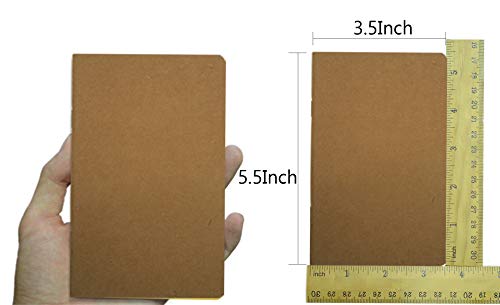 12 Pcs 5.5 Inch x 3.5 Inch Brown Cover Pocket Notebook 32 Sheets (64 Pages) Blank Pages 70 Gsm Paper (Brown, Blank)