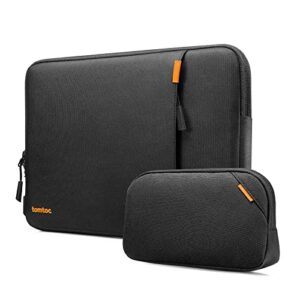 tomtoc 360 protective laptop sleeve set for 14-inch macbook pro m2/m1 pro/max a2779 a2442 2023-2021, 12.9 ipad pro 3rd-6th gen with keyboard, water-resistant laptop case with organized accessory pouch