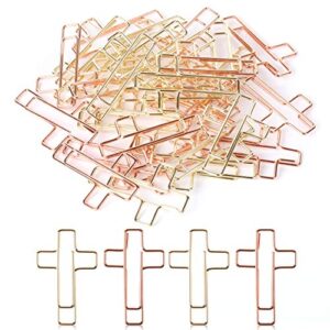 mr. pen- cross paper clips, 35 pack (gold and rose gold color), bible paper clips, journaling paper clips, bible study supplies, christian journaling supplies, bible journaling items, bible clips