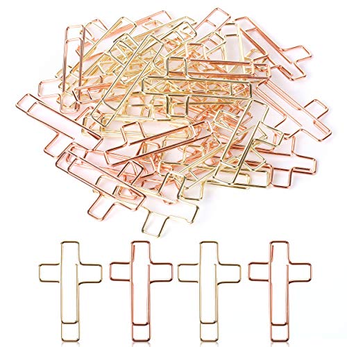 Mr. Pen- Cross Paper Clips, 35 Pack (Gold and Rose Gold Color), Bible Paper Clips, Journaling Paper Clips, Bible Study Supplies, Christian Journaling Supplies, Bible Journaling Items, Bible Clips