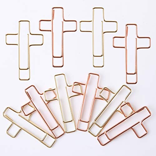 Mr. Pen- Cross Paper Clips, 35 Pack (Gold and Rose Gold Color), Bible Paper Clips, Journaling Paper Clips, Bible Study Supplies, Christian Journaling Supplies, Bible Journaling Items, Bible Clips