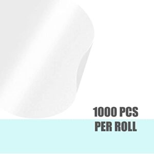 Crystal Clear Transparent 0.5" Round Stickers 2 Across, Envelope Tab Sealer and Retail Package Round Clear Seal Labels Self Adhesive Stickers, 1000 Stickers Per Roll