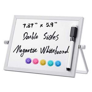 afan small whiteboard dry erase boards double-sided magnetic mini whiteboard office magnetic whiteboard7.87″x 5.9″portable learning board message board suitable for school home office memo