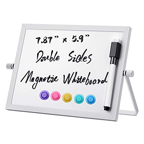 AFAN Small Whiteboard Dry Erase Boards Double-Sided Magnetic Mini Whiteboard Office Magnetic Whiteboard7.87"x 5.9"Portable Learning Board Message Board Suitable for School Home Office memo