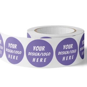 150 custom circle/square bopp roll labels- personalized stickers for business logo, party, wedding favor, baby shower-any design text + image, matte/gloss finish (2 inch circle)