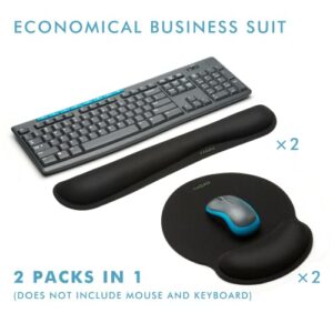 Comfy Mee Premium Memory Foam Keyboard and Mouse Wrist Rest Pads Set- for Comfortable Typing &Wrist Pain Relief (Pack of 2)