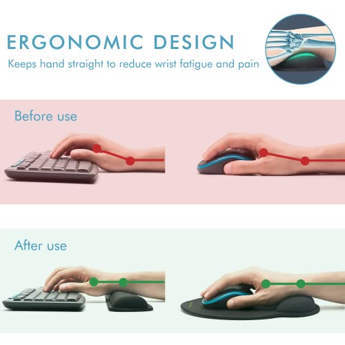 Comfy Mee Premium Memory Foam Keyboard and Mouse Wrist Rest Pads Set- for Comfortable Typing &Wrist Pain Relief (Pack of 2)