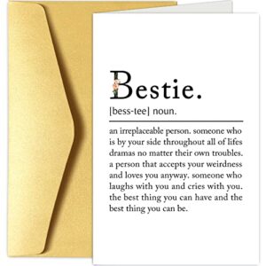 bestie definition card, bff greeting card, funny best friend birthday card, bestie sister friendship card for women lady girl