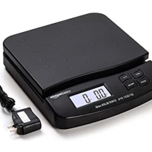 Amazon Basics Digital Postal Table Top Scale - AC Adapter, Counting Function, 65 Pound Capacity, 0.1 Ounce Readability