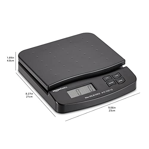 Amazon Basics Digital Postal Table Top Scale - AC Adapter, Counting Function, 65 Pound Capacity, 0.1 Ounce Readability