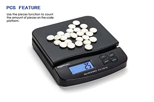 Amazon Basics Digital Postal Table Top Scale - AC Adapter, Counting Function, 65 Pound Capacity, 0.1 Ounce Readability